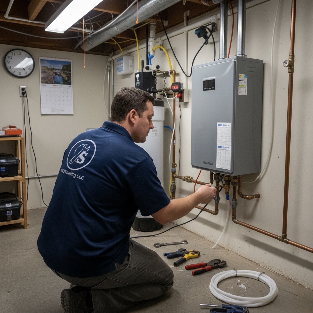 Tankless water heater installatin