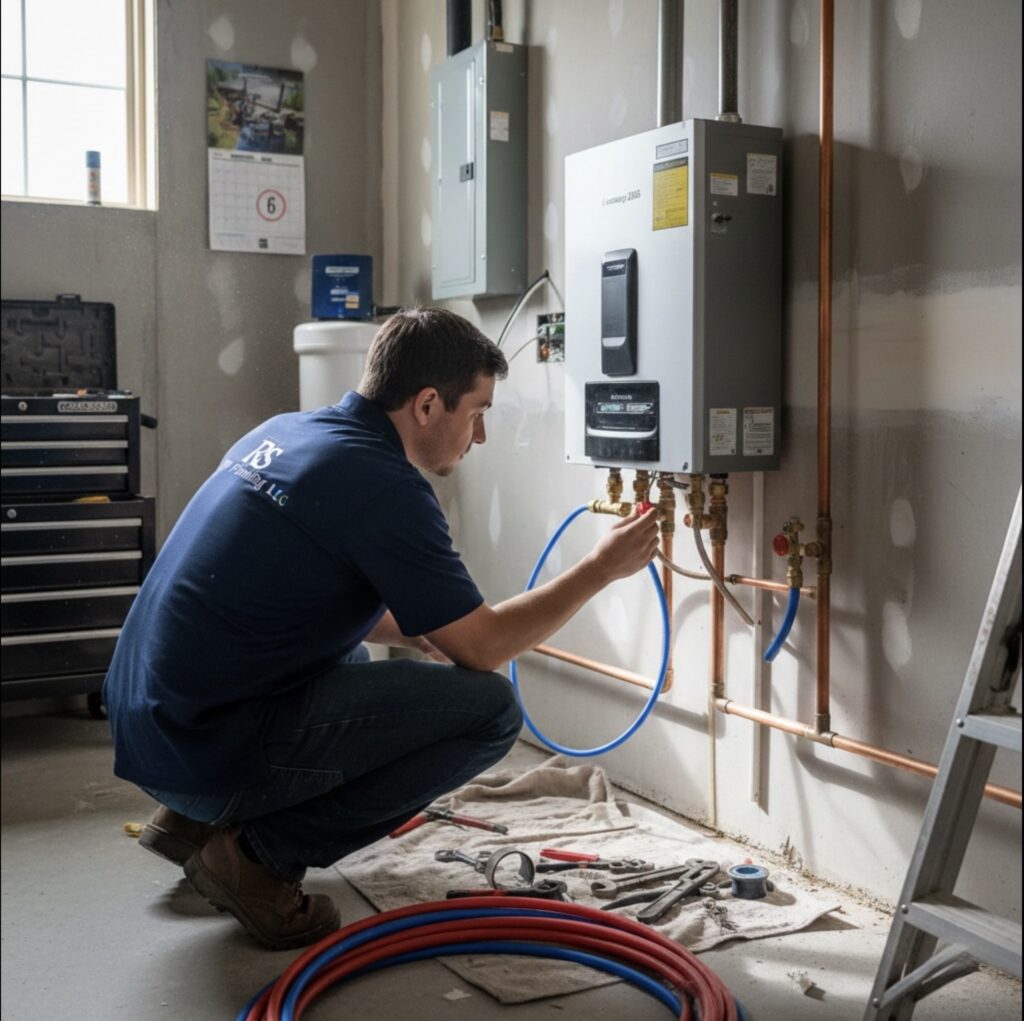 Tankless water heater installatin