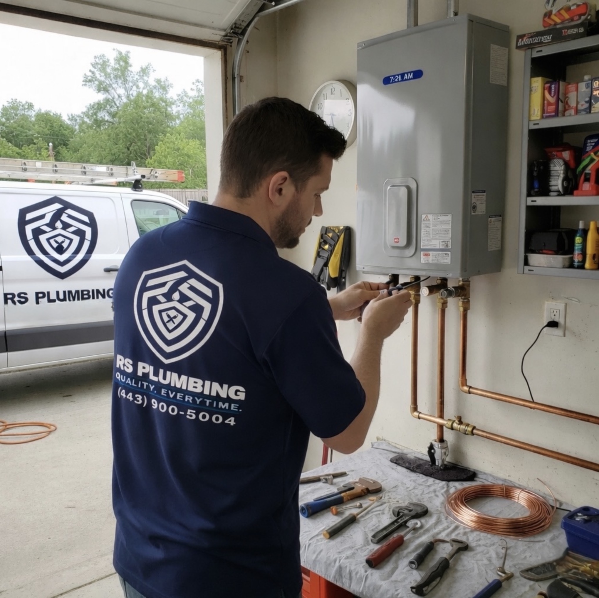 Tankless water heater installatin
