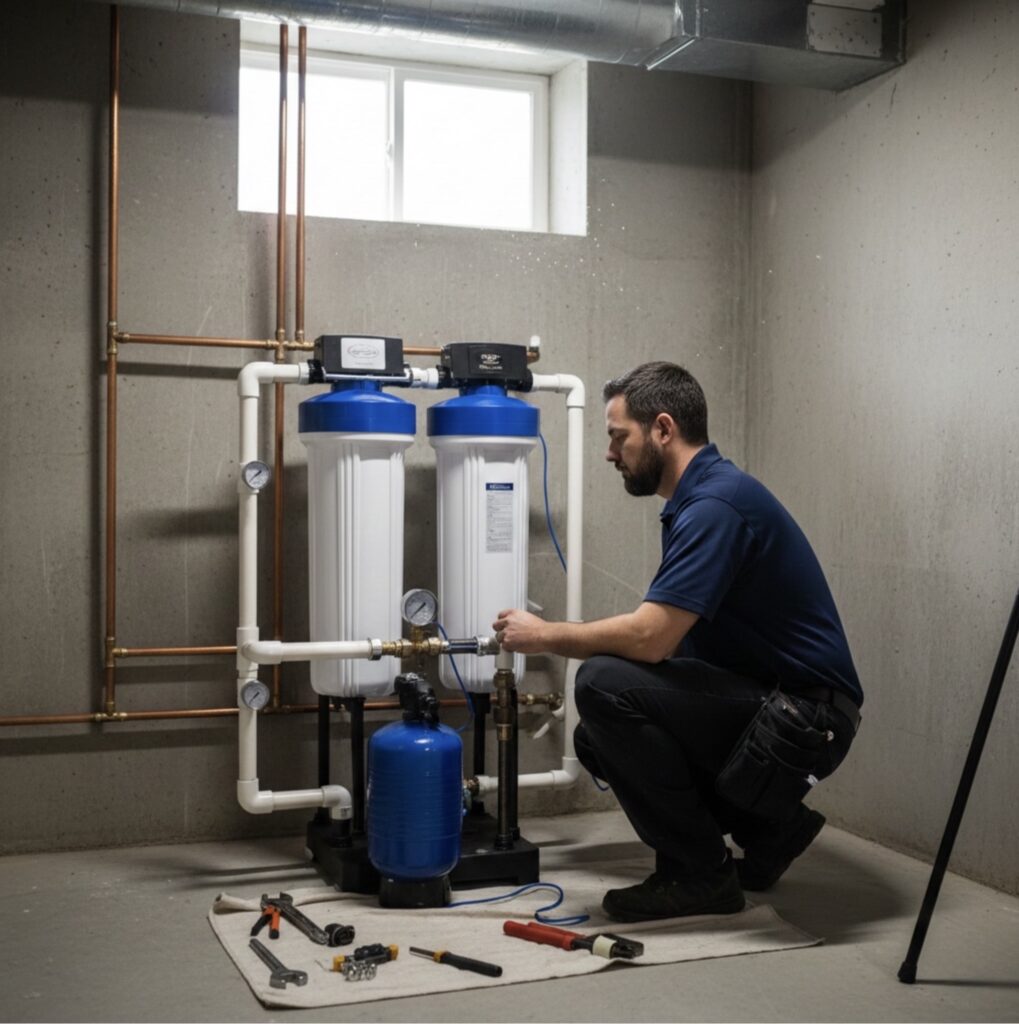 Water filtration and softener system installation in Gibson Island, MD