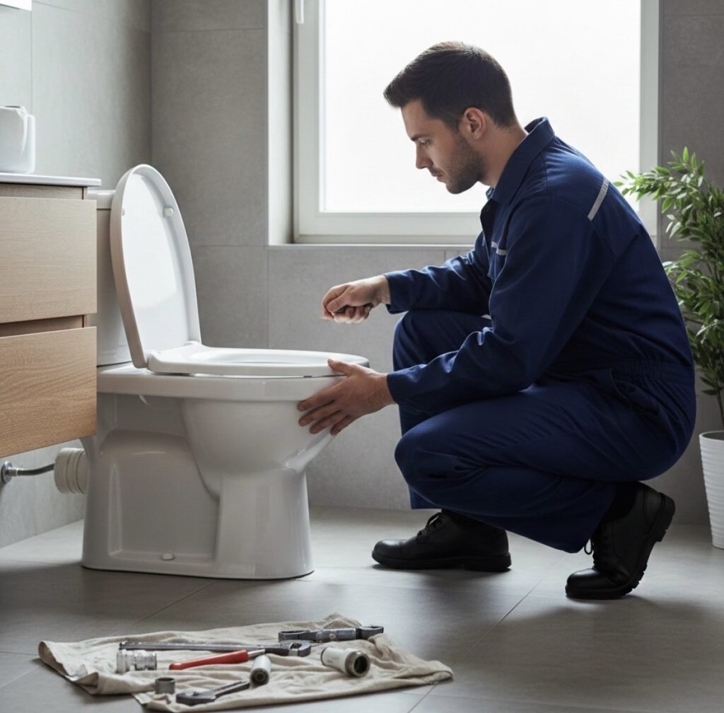 Toilet replacement in Fulton, MD.